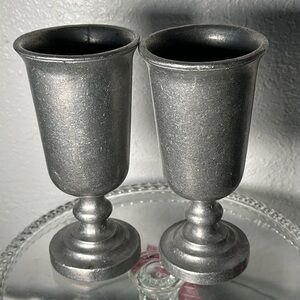 BOWL GOBLETS SET Classic Silver Goblet Pair And Bowl There Pieces 1970’s Nice